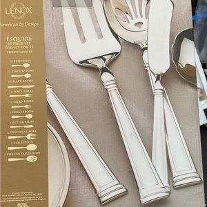 Lenox NEW 65 piece Esquire Design silver set